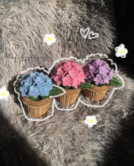 Petite Garden Trio — three pastel floral pots arrangement