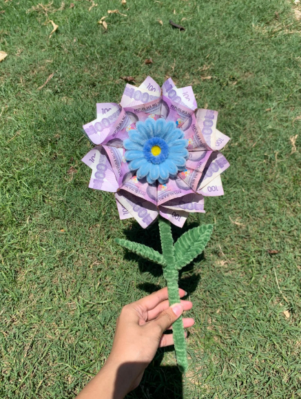 Starflower Stem — layered blue and purple petals on a single stem